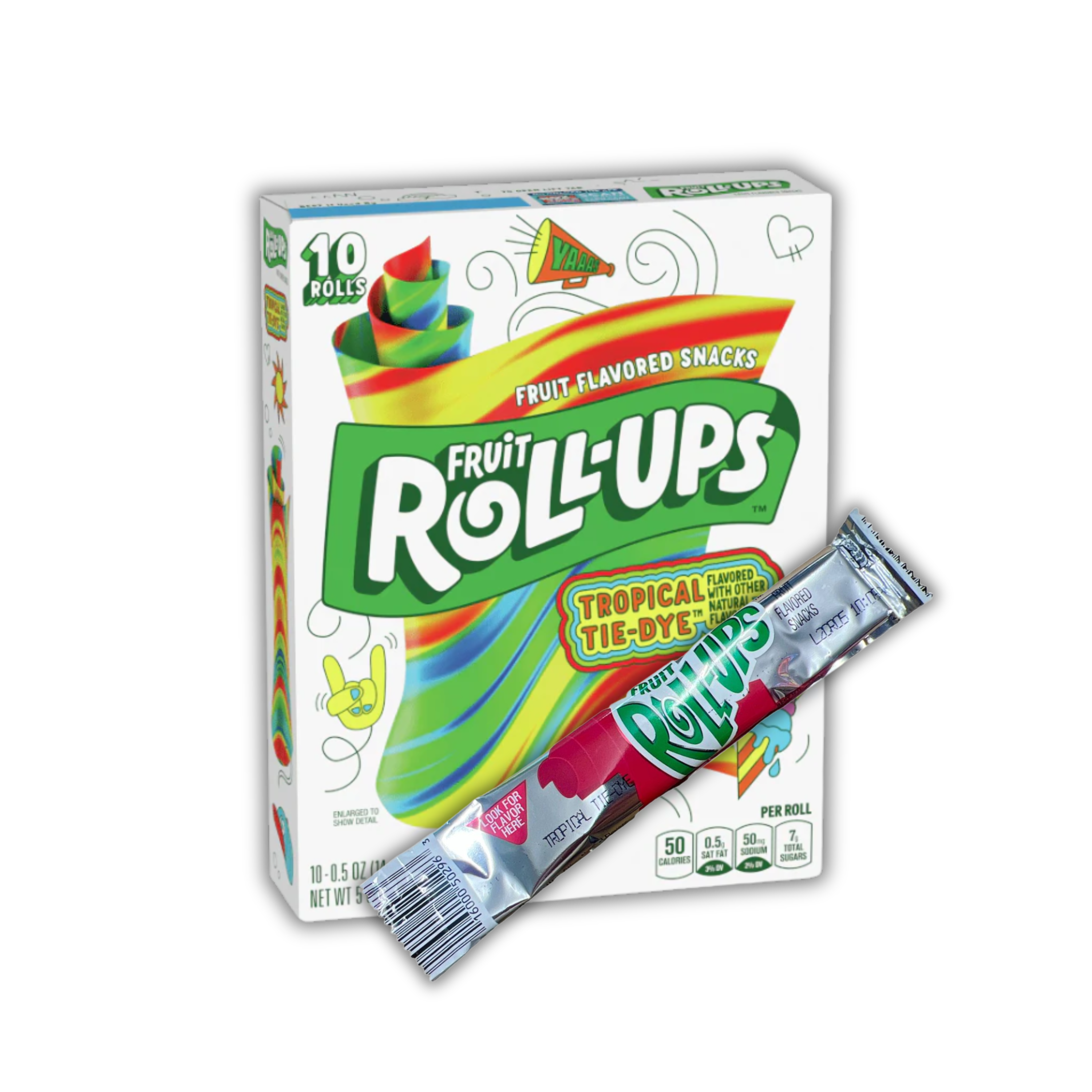 Fruit Roll-Ups Tropical Tie-Dye 10 Pack