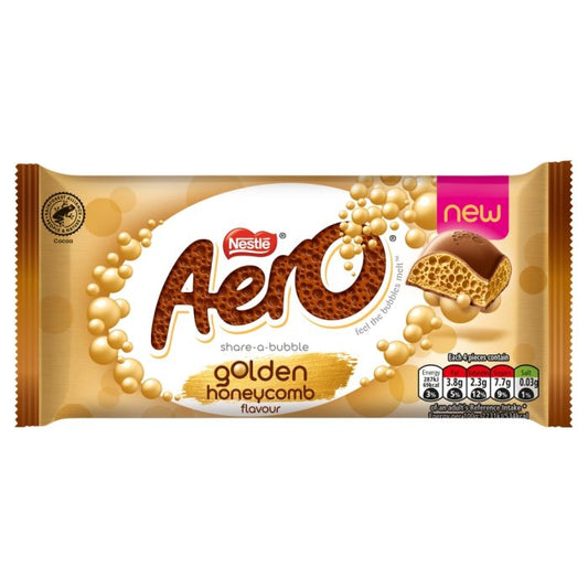Aero Golden Honeycomb Chocolate Sharing Bar