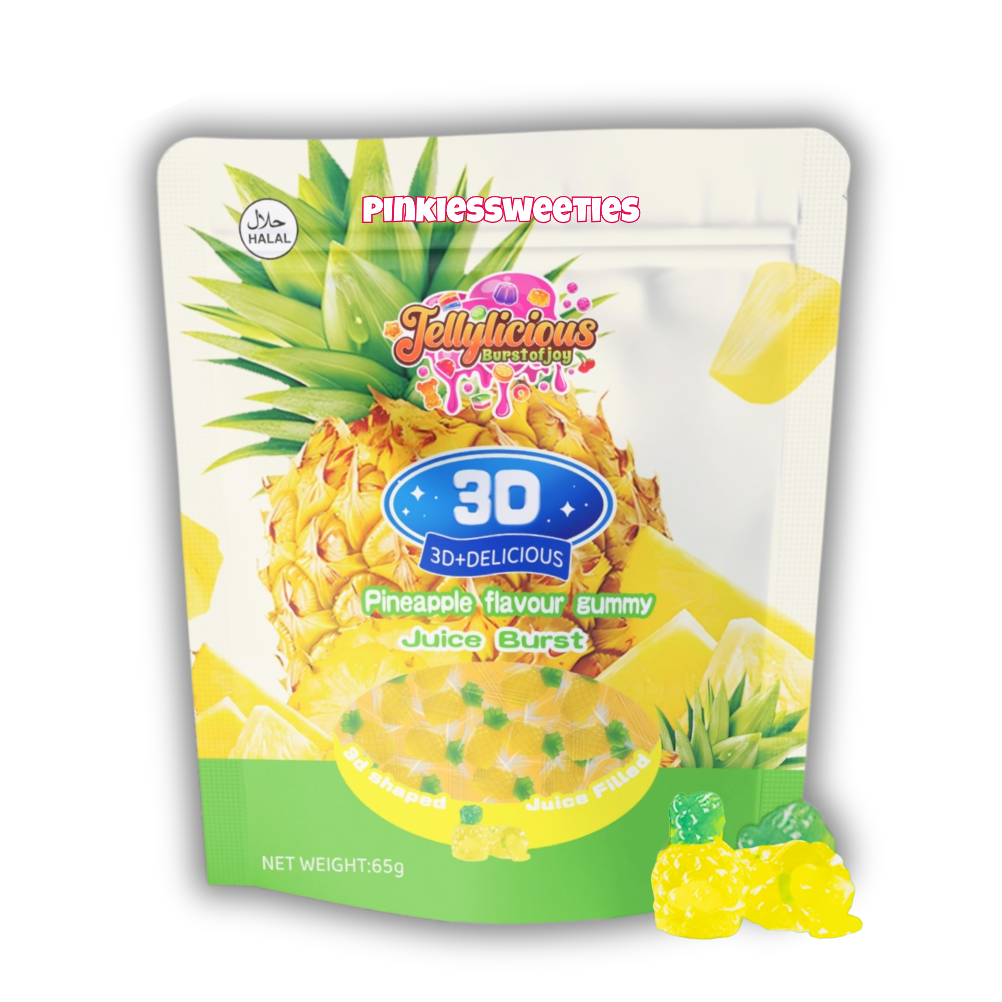 Vegan/Halal 3D Gummies Pineapple