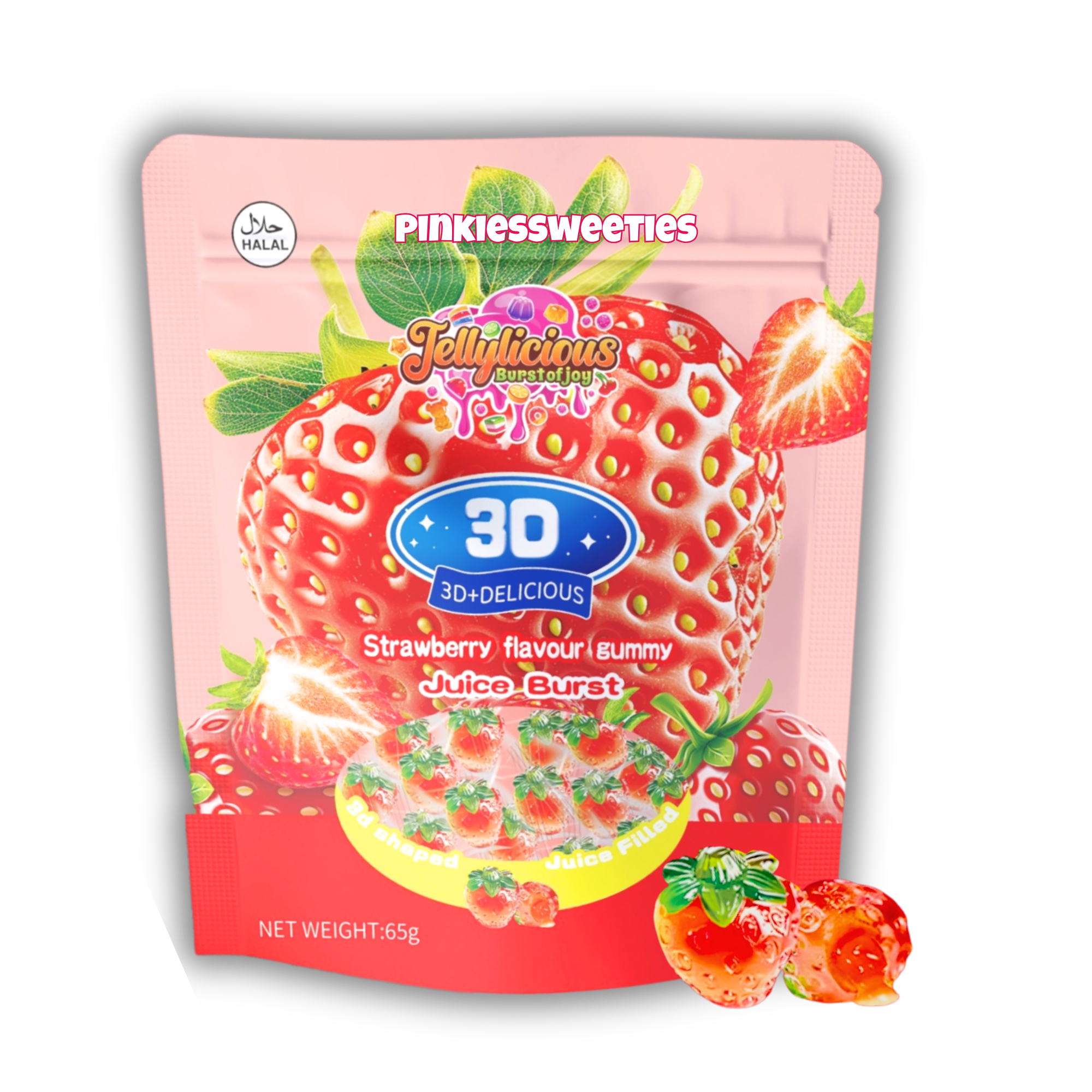 Vegan/Halal 3D Gummies Strawberry