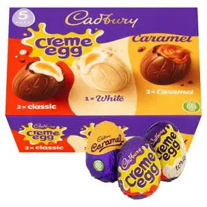 Cadbury Mixed 5 Pack: White, Caramel & Creme Egg
