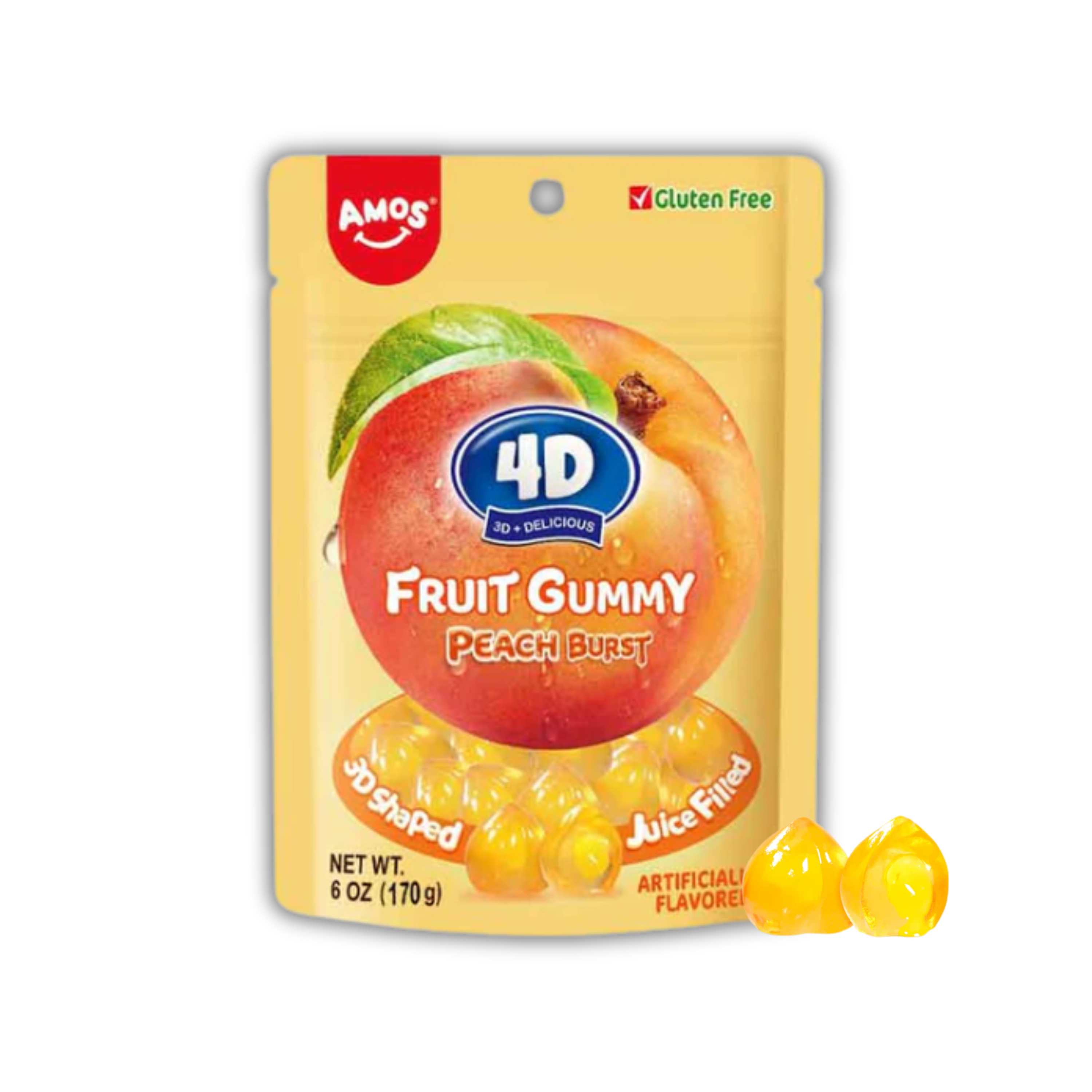 Amos 4D Fruit Gummy Peach Burst