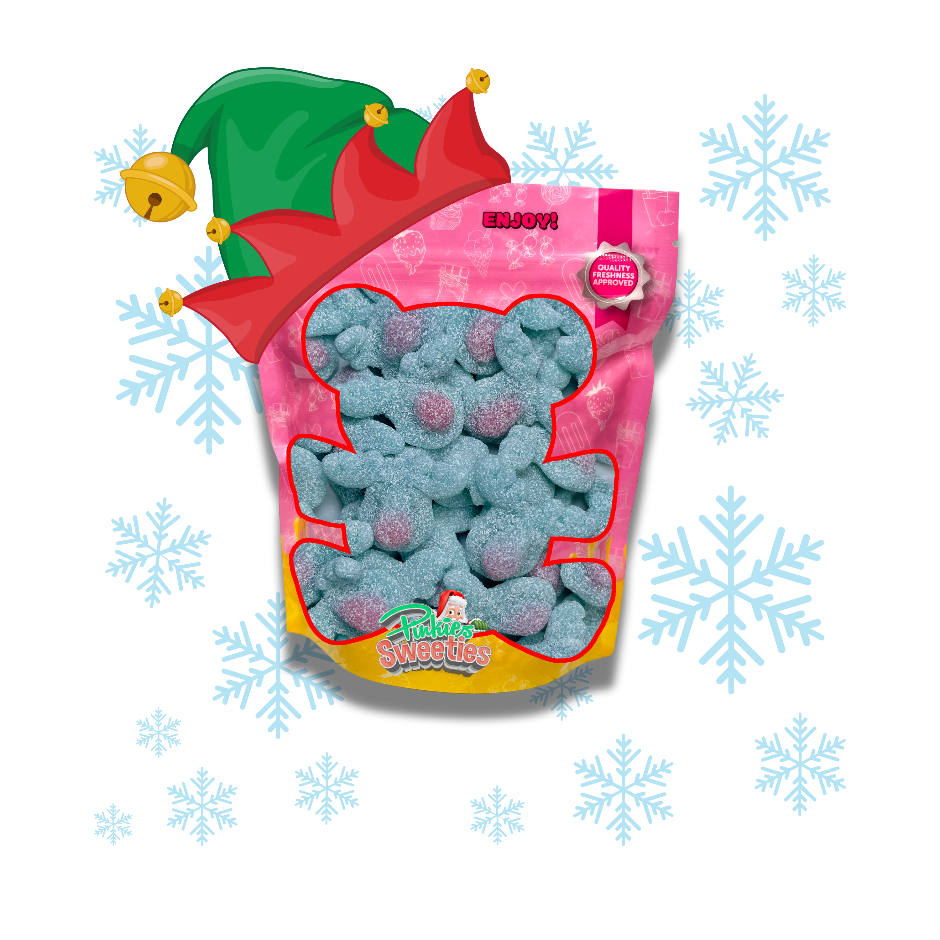 250g FIZZY BUBBLEGUM REINDEERS Grab Bag