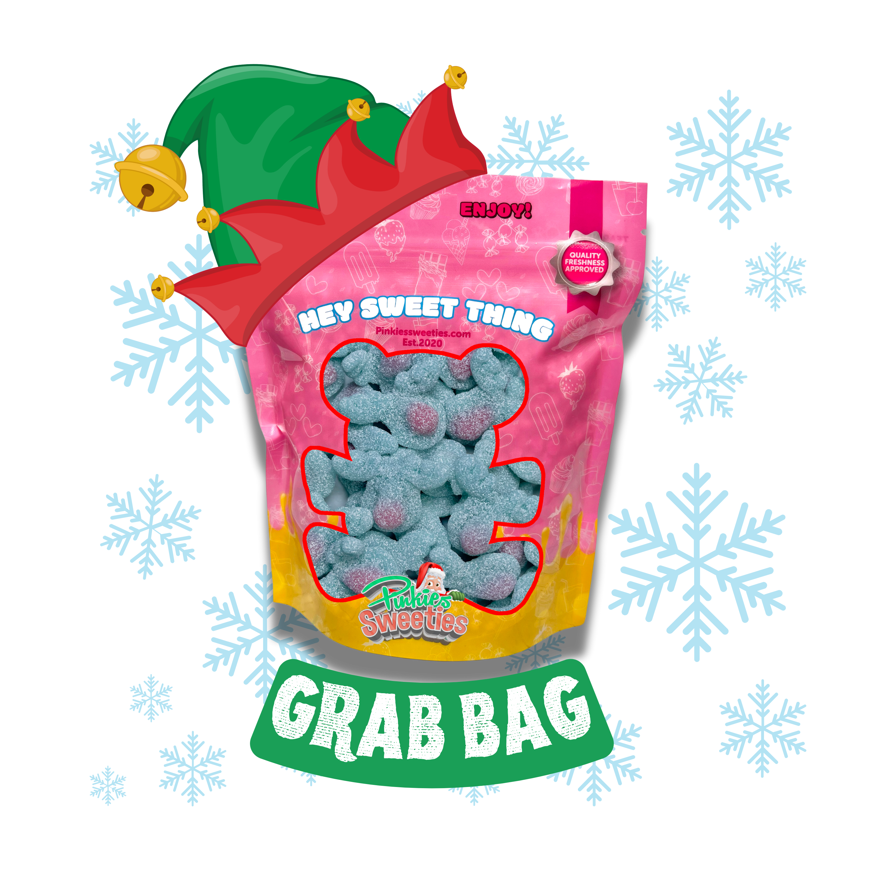 250g FIZZY BUBBLEGUM REINDEERS Grab Bag