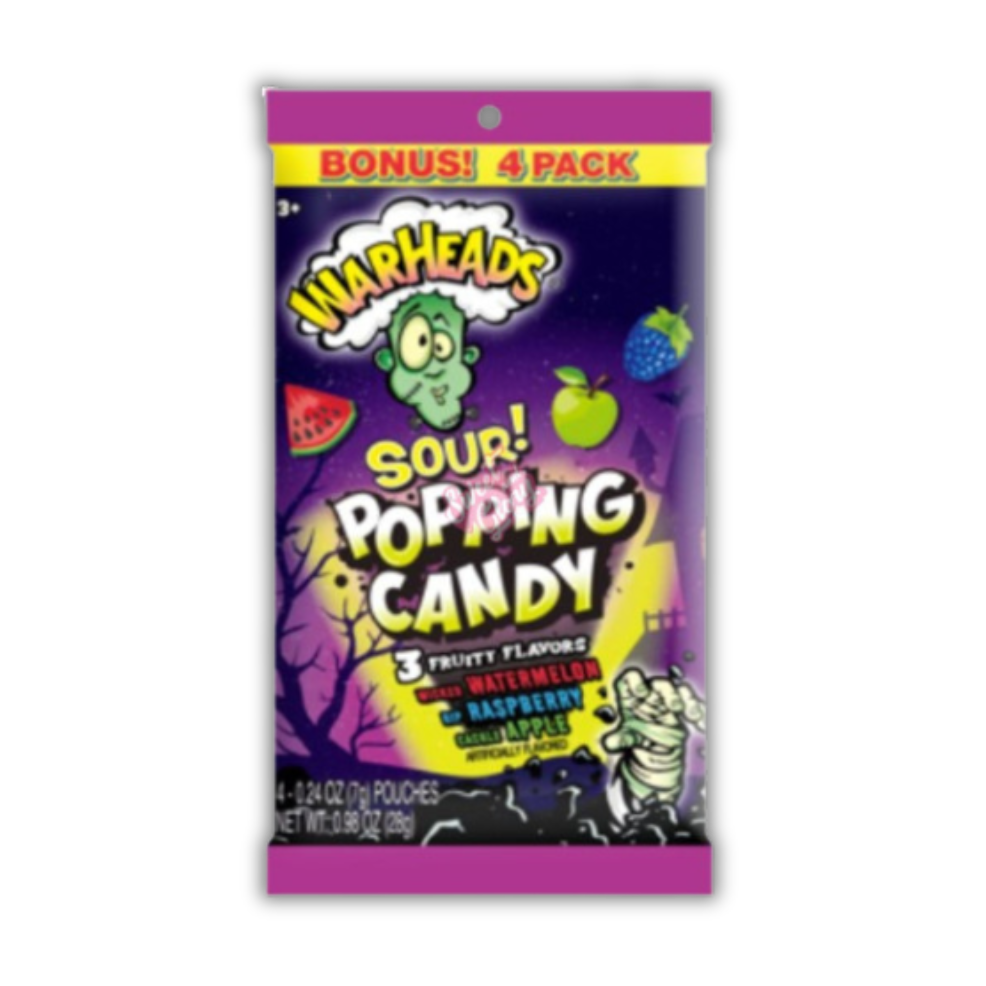 Spooky Warheads Sour Popping Candy 4 pack